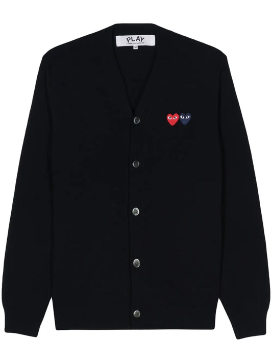 Heart-Patch Wool Cardigan