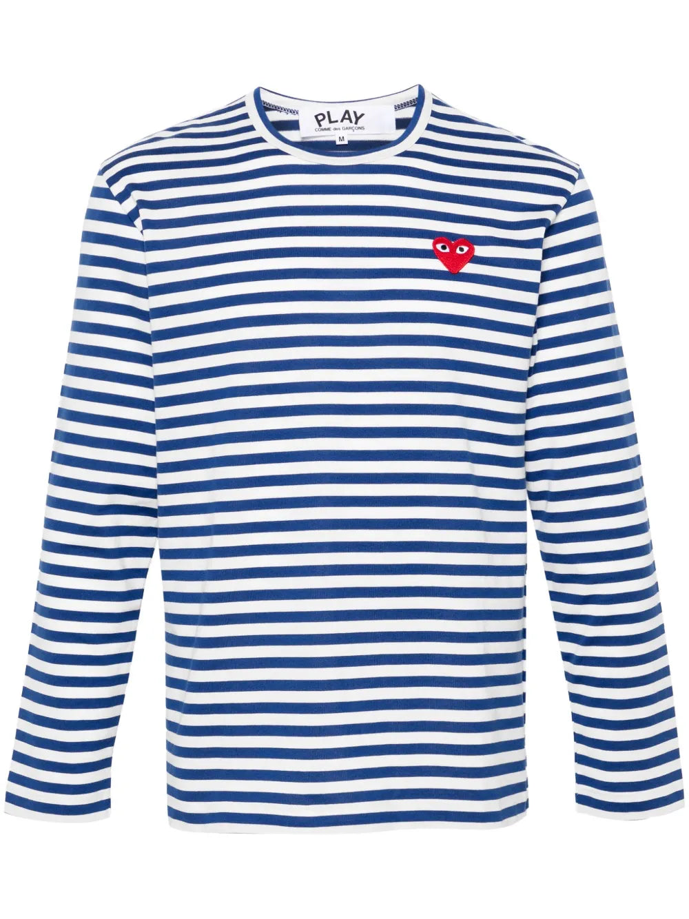 Heart-Patch Striped Cotton T-Shirt