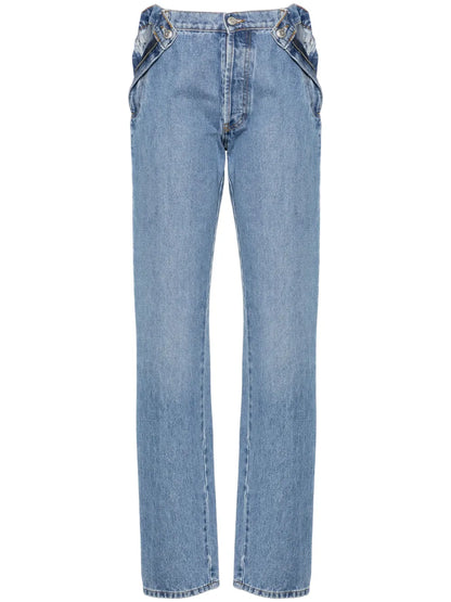 Open Hip Straight-Leg Jeans