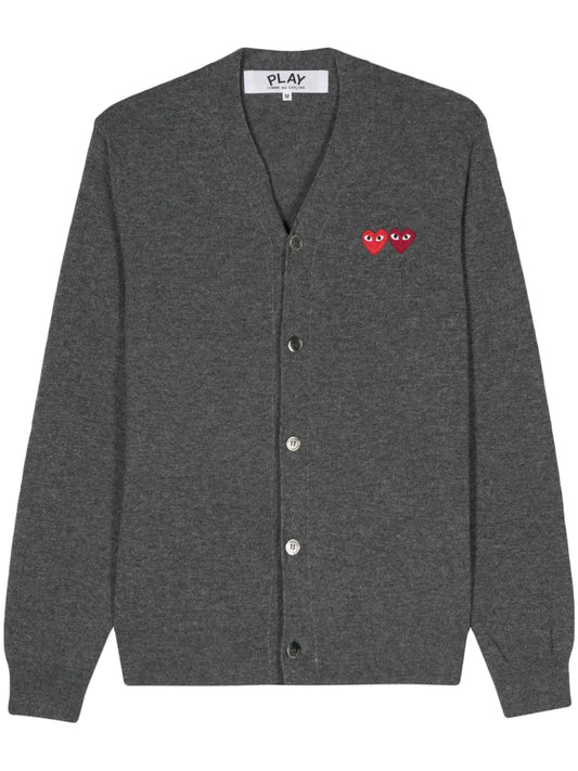 Heart-Patch Wool Cardigan