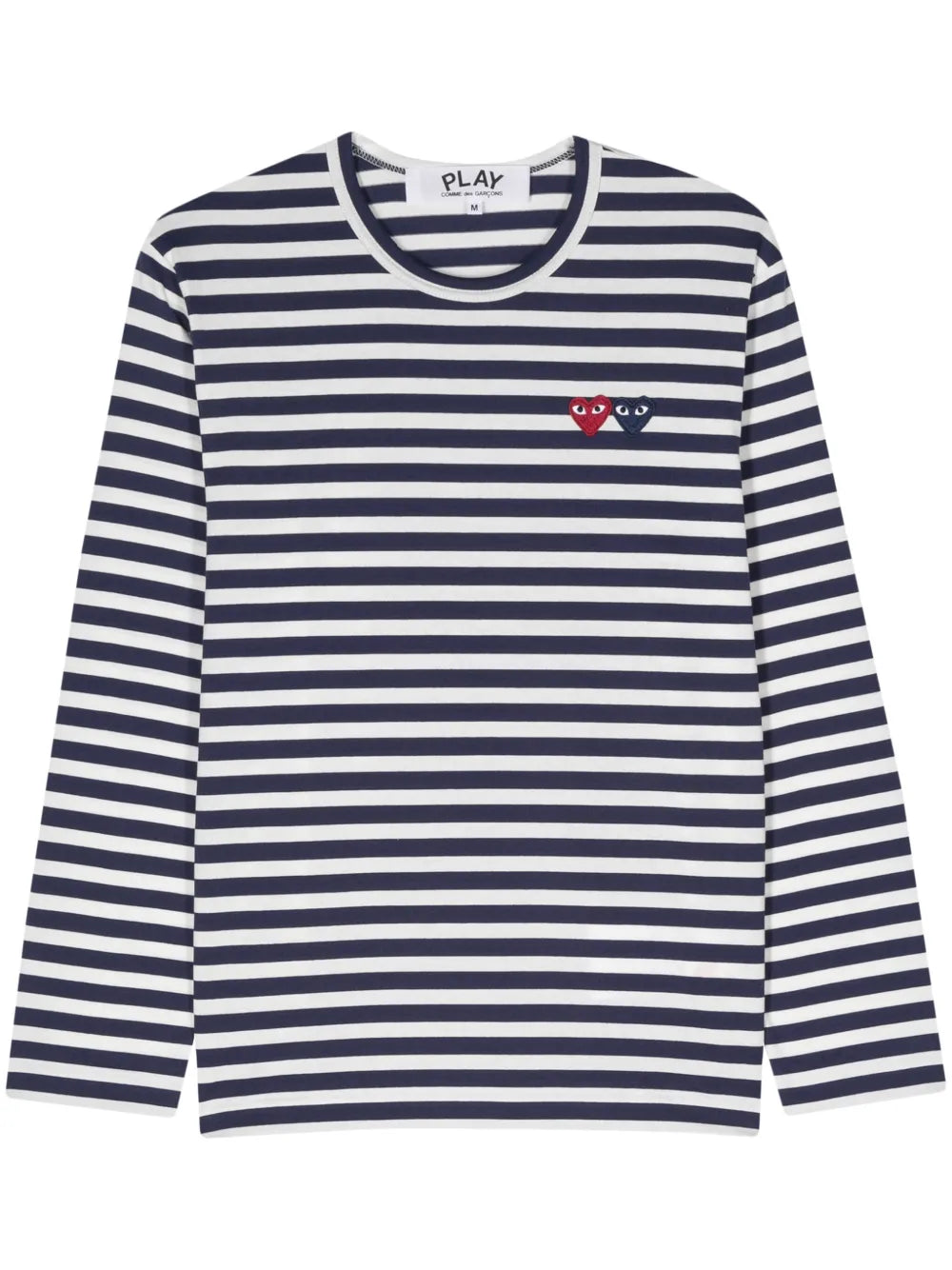 Heart-Patch Striped Cotton T-Shirt