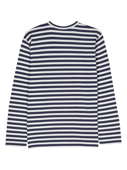 Heart-Patch Striped Cotton T-Shirt