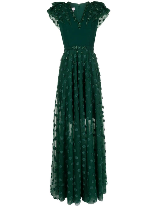 Polka Dot Beaded Tulle Dress