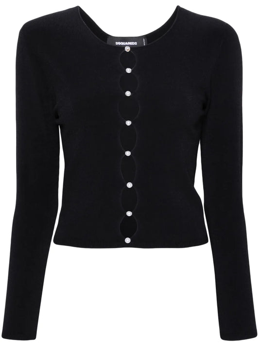 Pearl-Embellished Knit Top