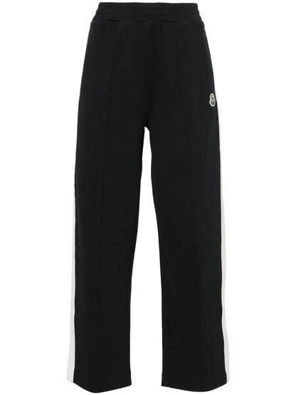 Mid-Rise Striped Wide-Leg Track Pants