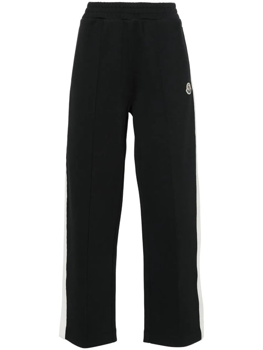 Mid-Rise Striped Wide-Leg Track Pants