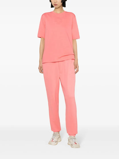 High-Waisted Logo-Embossed Track Pants