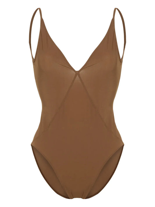 V-Neck One-Piece Swimsuit