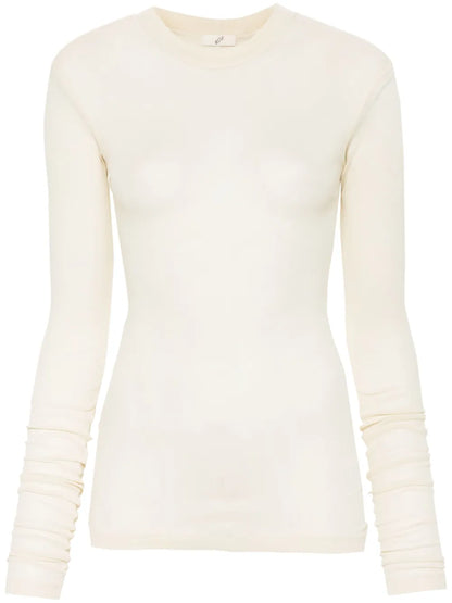 Ribbed Semi-Sheer Organic Cotton T-Shirt