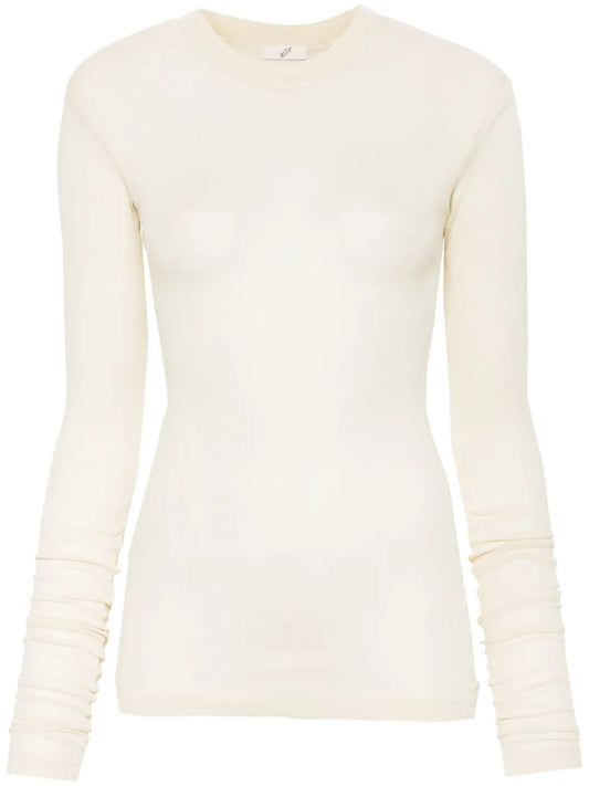 Ribbed Semi-Sheer Organic Cotton T-Shirt