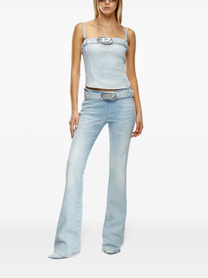 D-Ebbey Belted Flared Jeans