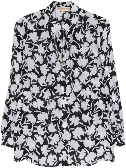 Shadow Floral Crepe Shirt