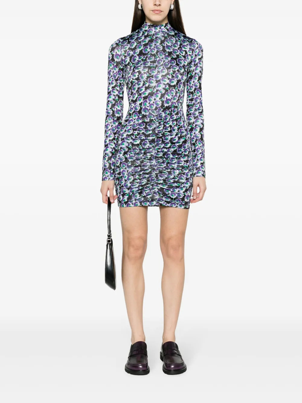 Floral-Print Ruched Minidress
