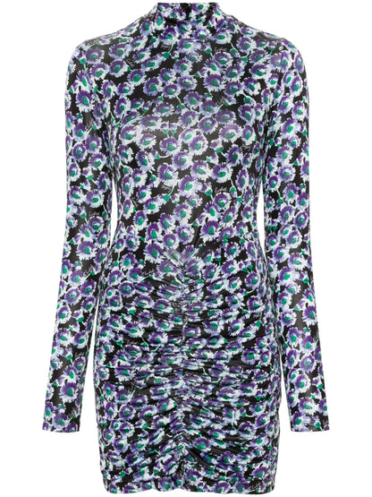 Floral-Print Ruched Minidress