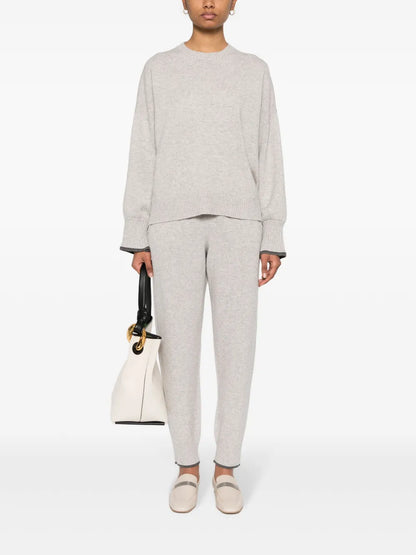 Mid-Rise Cashmere Track Trousers