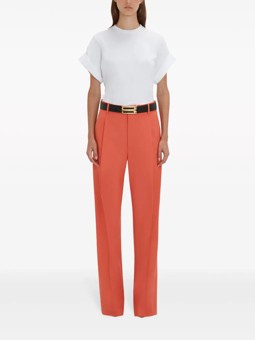Pleat-Detail Wide-Leg Trousers