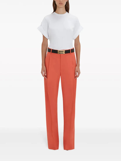 Pleat-Detail Wide-Leg Trousers