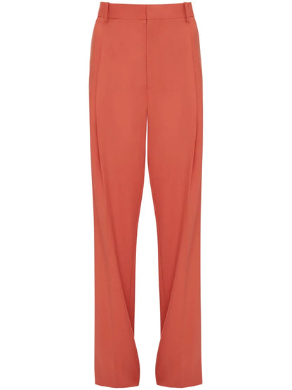 Pleat-Detail Wide-Leg Trousers