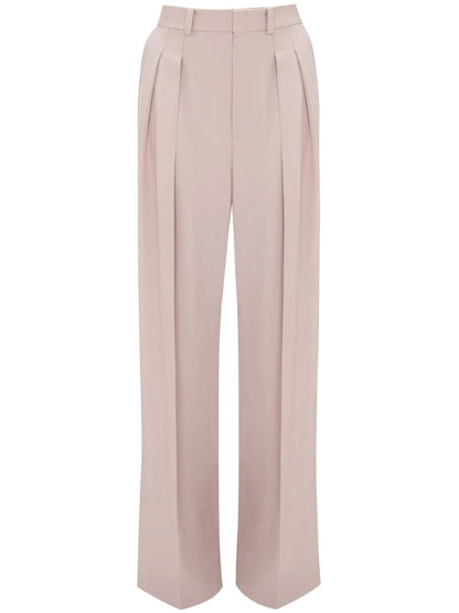 Double-Pleat Wide-Leg Trousers