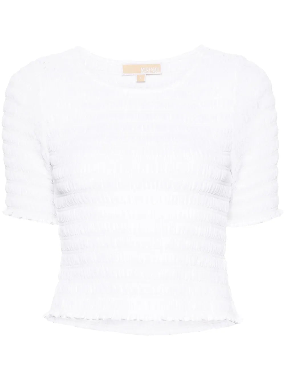 Ruffled-Trim Smocked T-Shirt