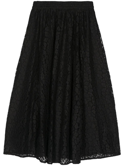 Leopard Corded-Lace Midi Skirt
