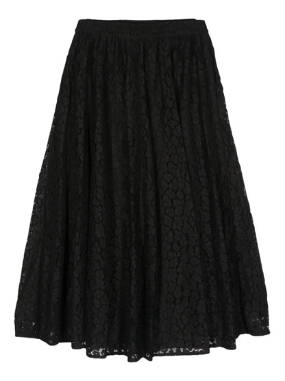 Leopard Corded-Lace Midi Skirt