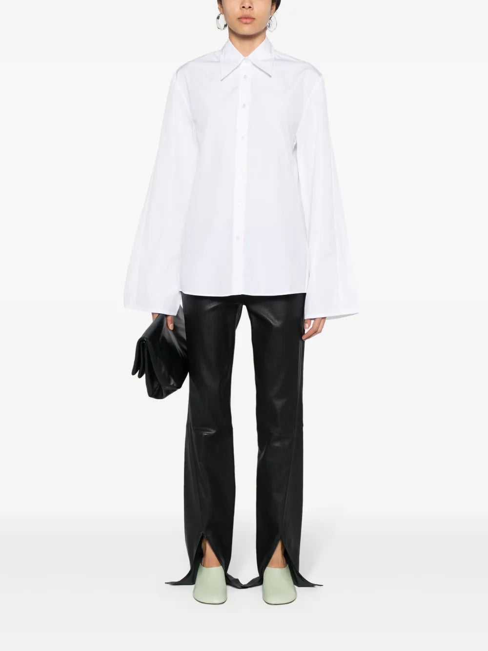 Poplin Bell-Sleeve Shirt