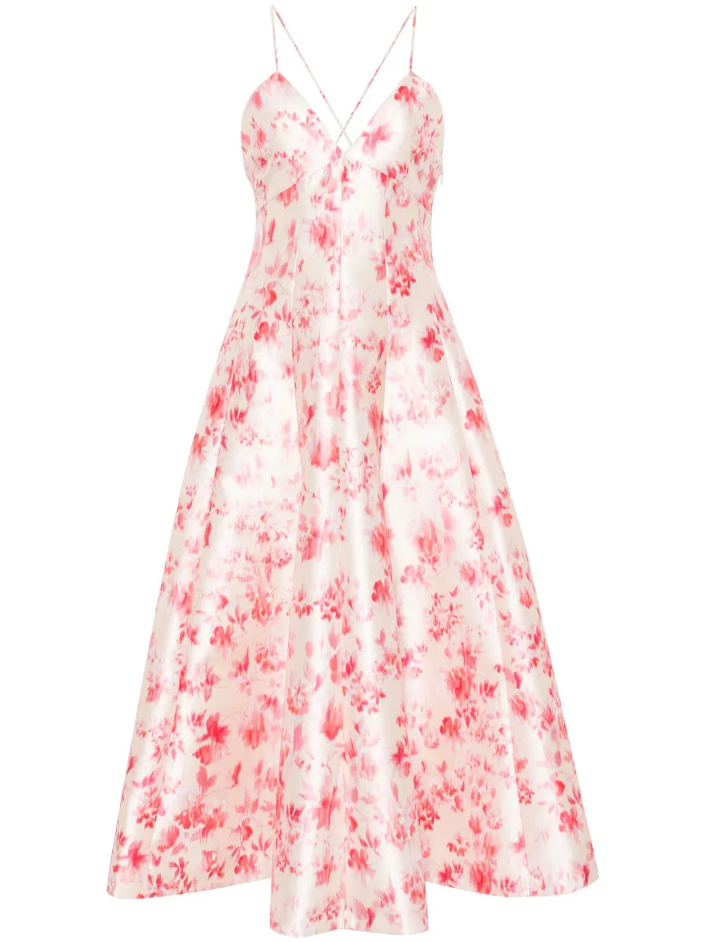 Floral-Print Flared Midi Dress