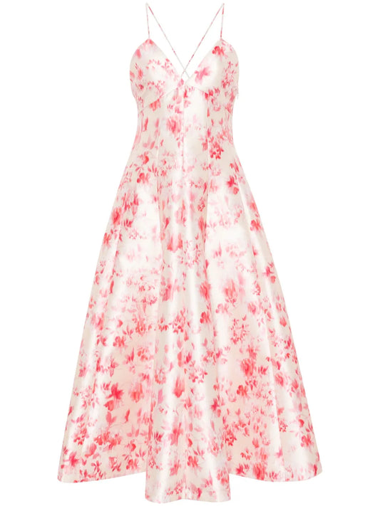 Floral-Print Flared Midi Dress