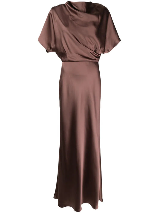 Draped Satin Gown