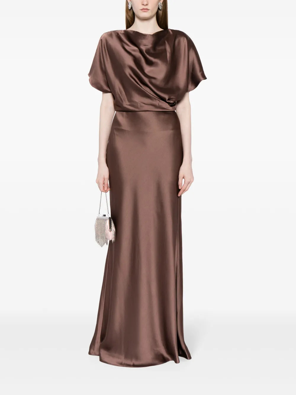 Draped Satin Gown