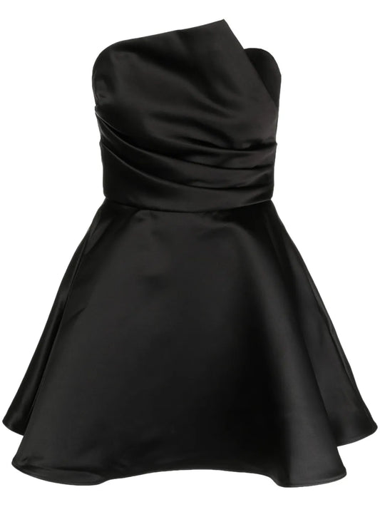 Asymmetrical Draped Bodice Mini Dress