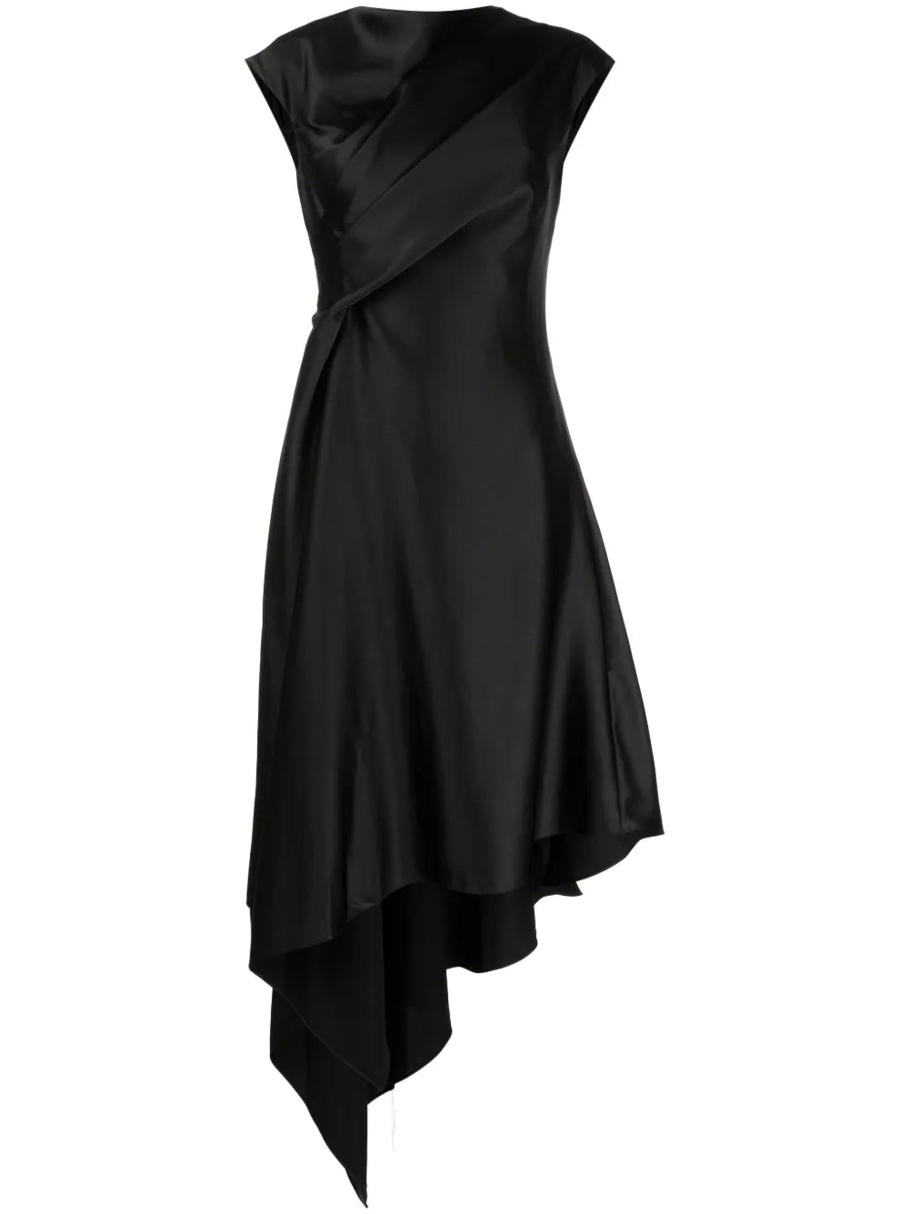Handkerchief-Hem Satin Dress