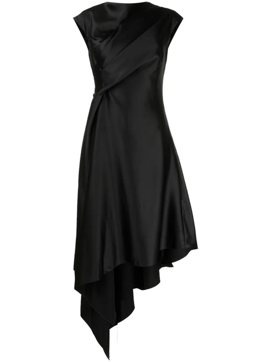 Handkerchief-Hem Satin Dress