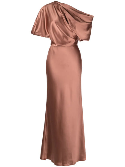 Off-Shoulder Draped Maxi Dress