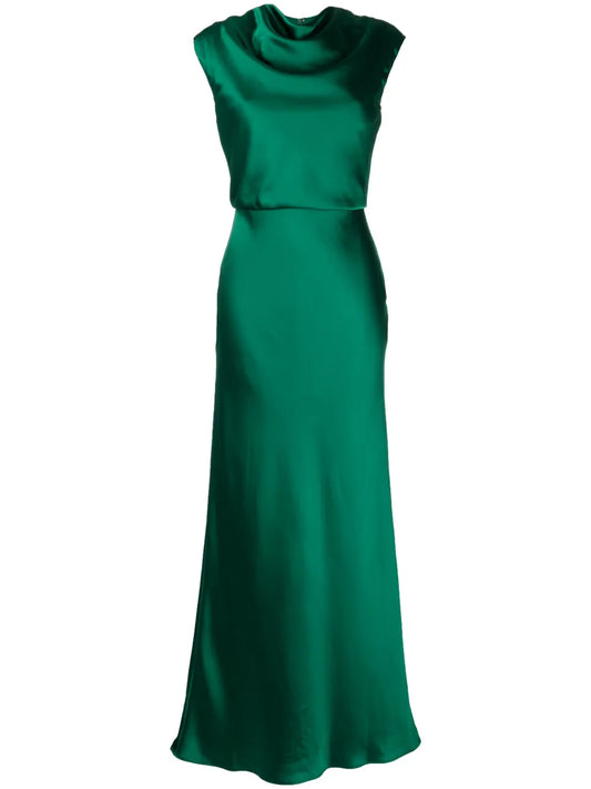 Cowl-Neck Sleeveless Maxi Dress