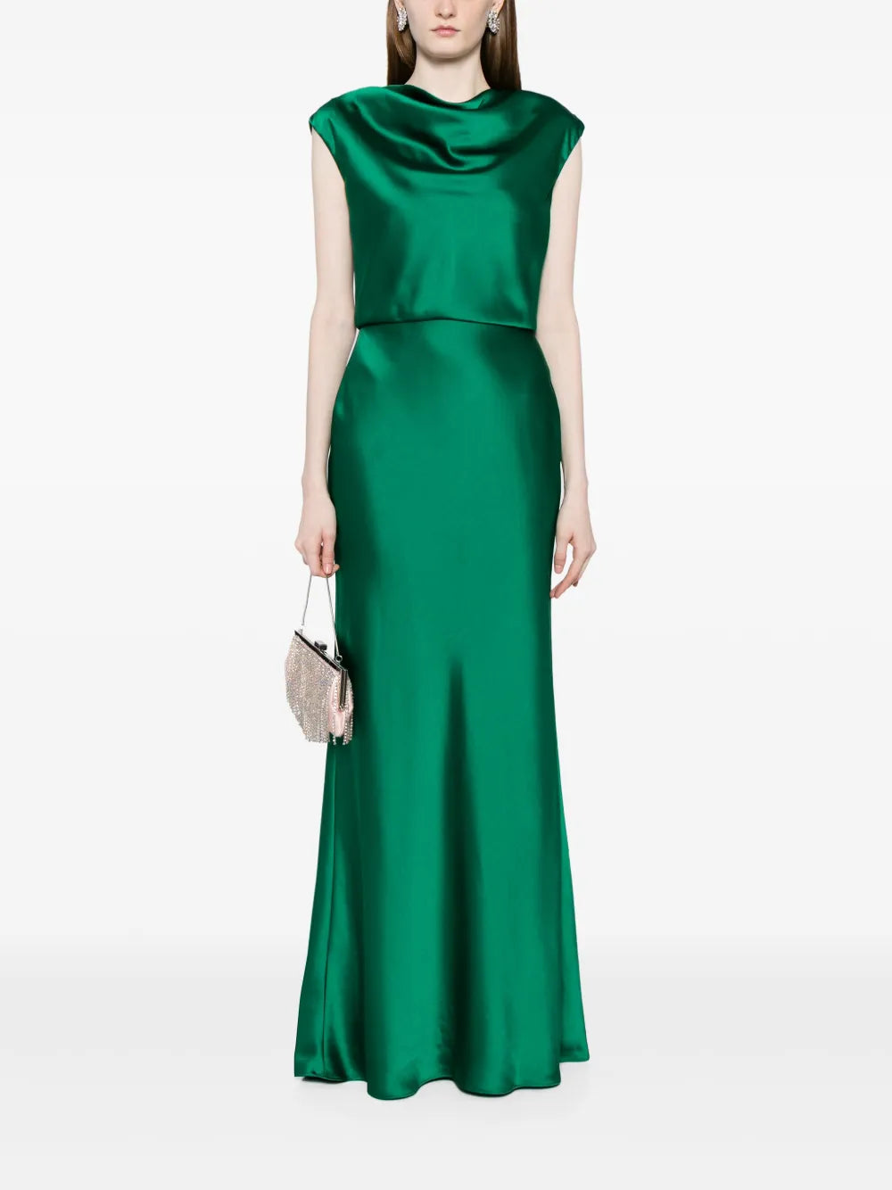Cowl-Neck Sleeveless Maxi Dress