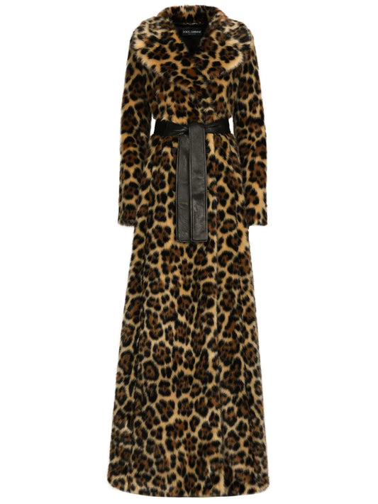Leopard-Print Faux-Fur Coat