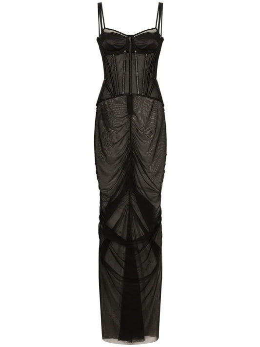 Sheer Cotton Bustier Dress
