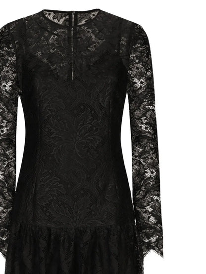 Chantilly-Lace Midi Dress