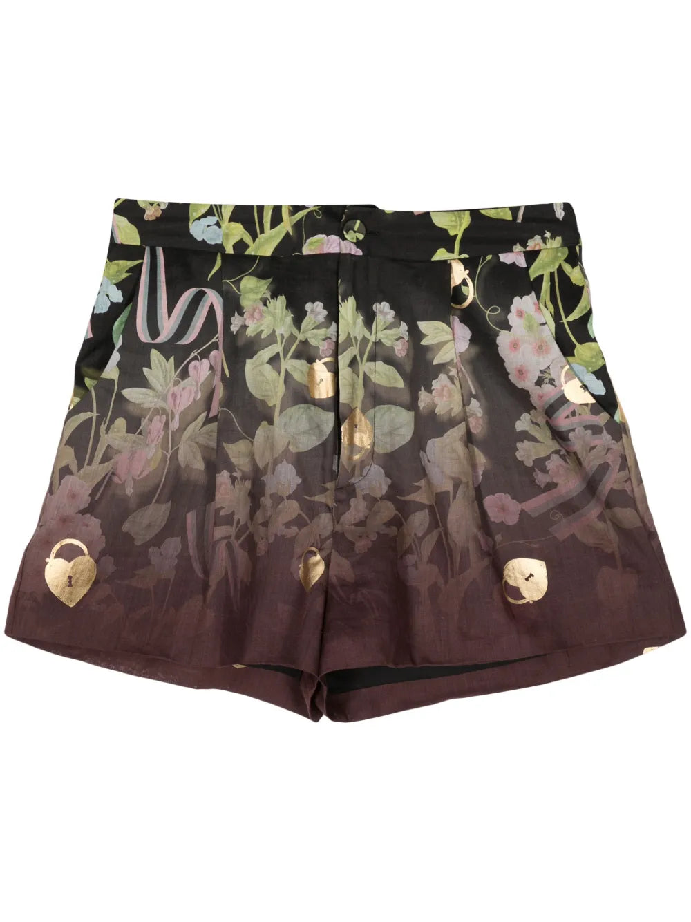 Floral-Printed Faded-Effect Shorts
