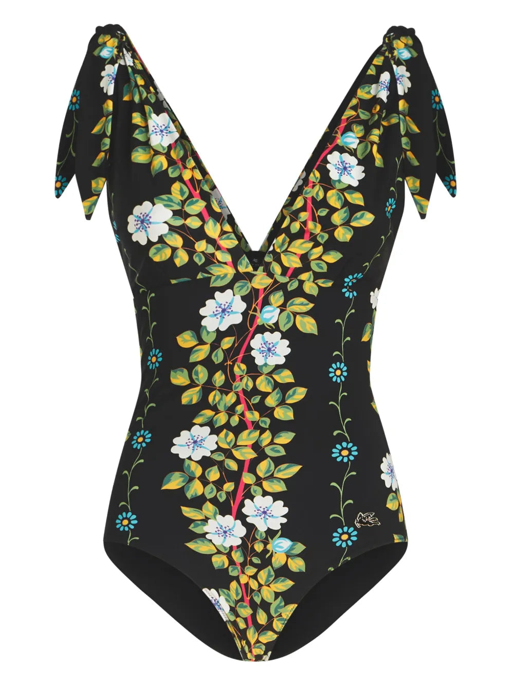 Floral-Print V-Neck Swimsuit