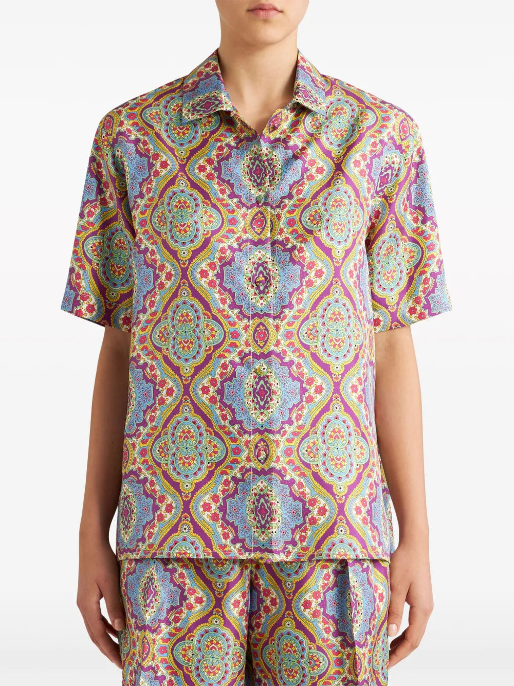 Paisley-Print Silk Shirt