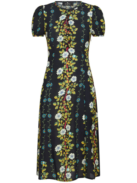 Floral-Print A-Line Dress
