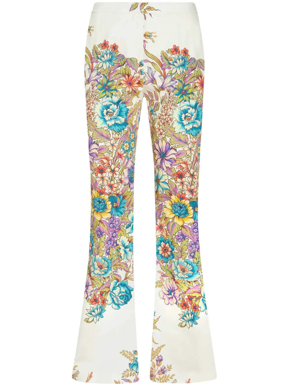 Floral-Print Flared Trousers