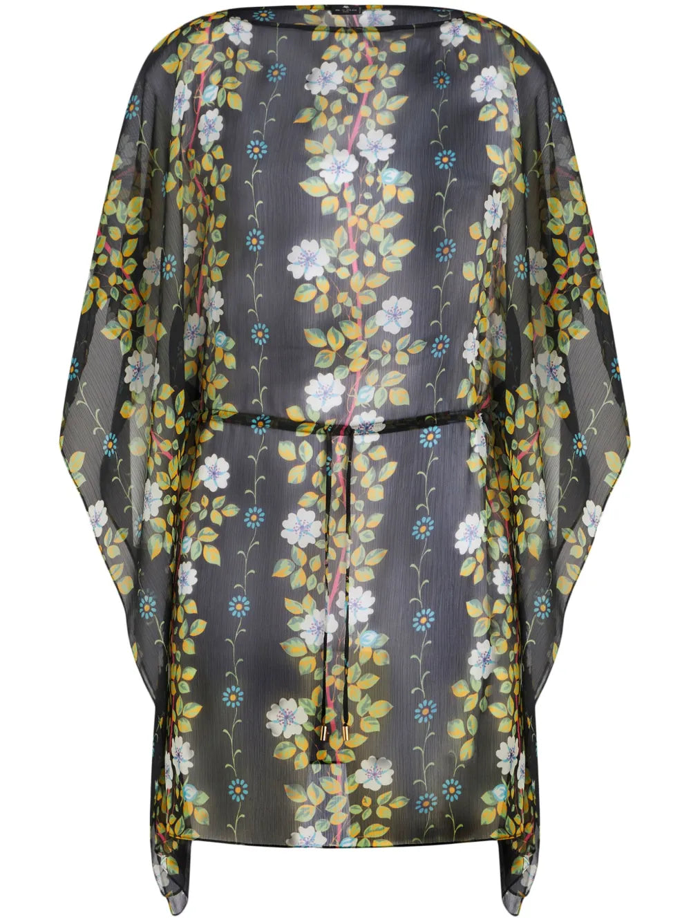 Floral-Print Kaftan Minidress