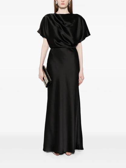 Draped Satin Gown