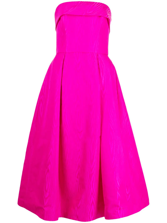 Fold-Pleat Midi Dress