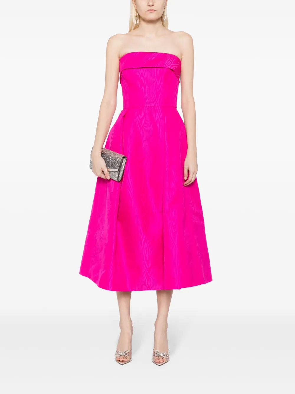 Fold-Pleat Midi Dress