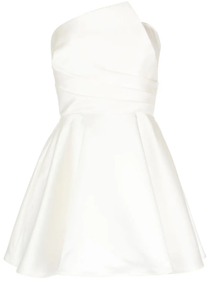 Asymmetrical Draped Bodice Mini Dress